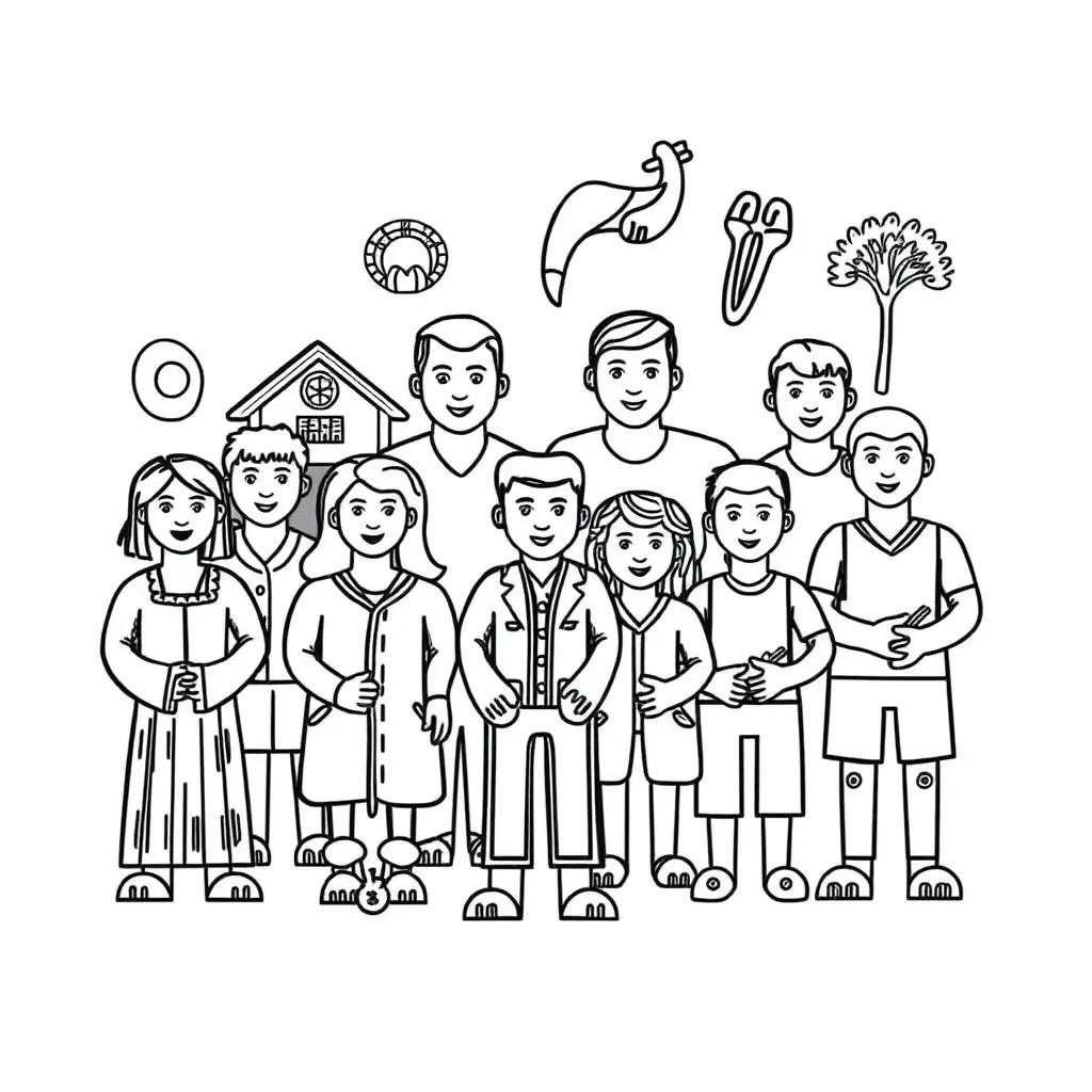 Māori family and community members