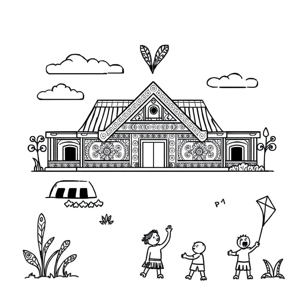 Māori community members illustration