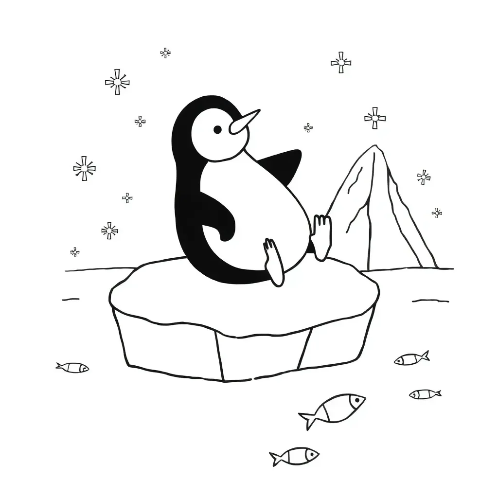 Cute penguin illustration