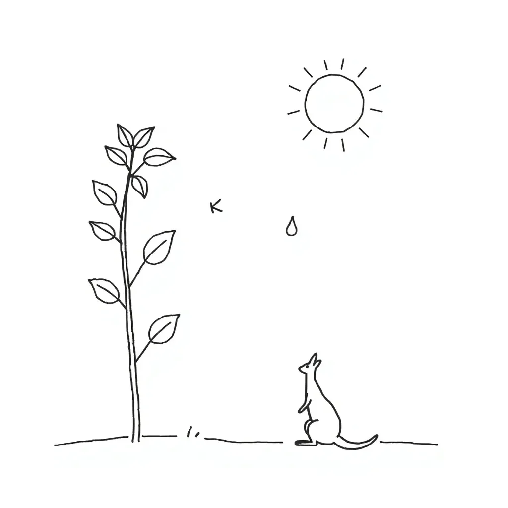 Plant growing towards sunlight