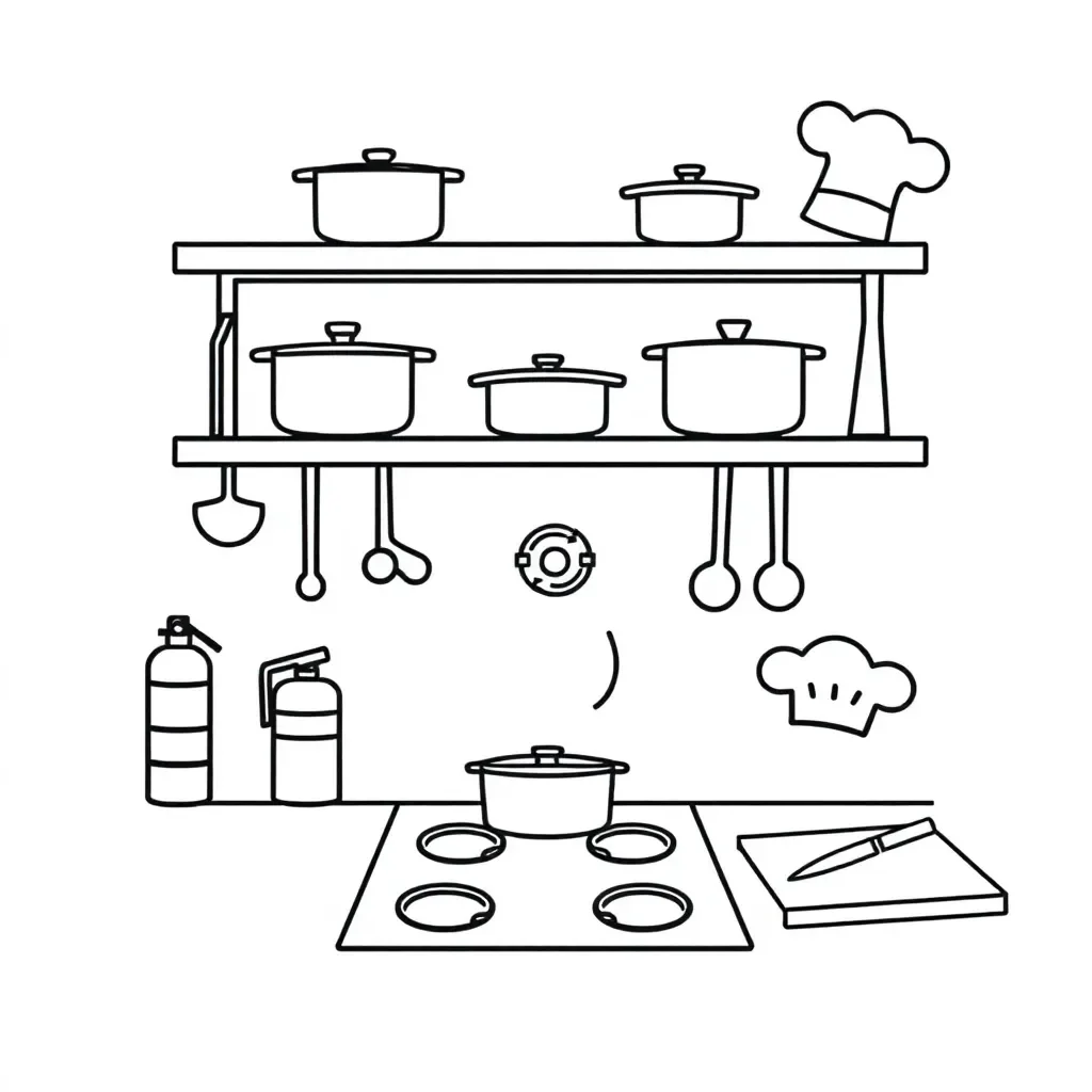 Kitchen safety illustration