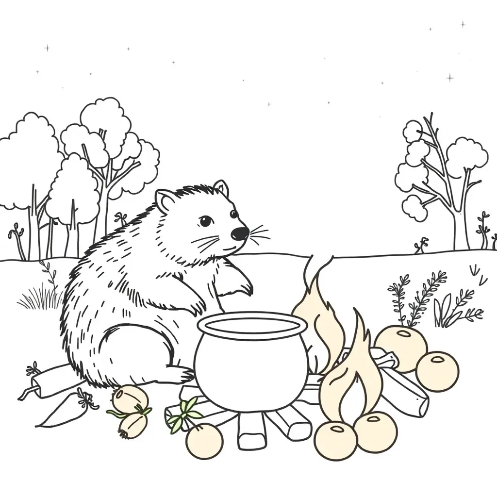 Wombat Stew book illustration