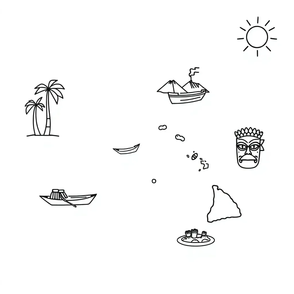 Pacific Islands map illustration