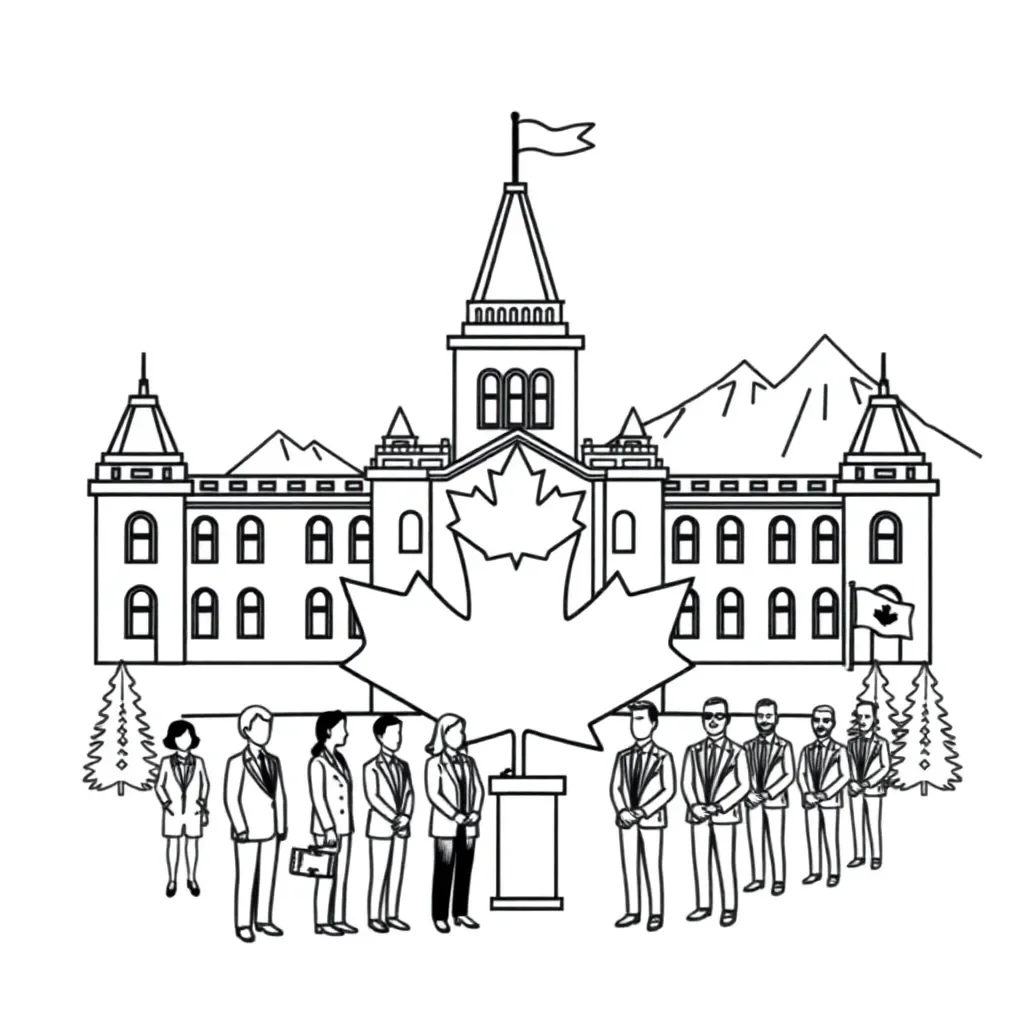 Alberta government building illustration