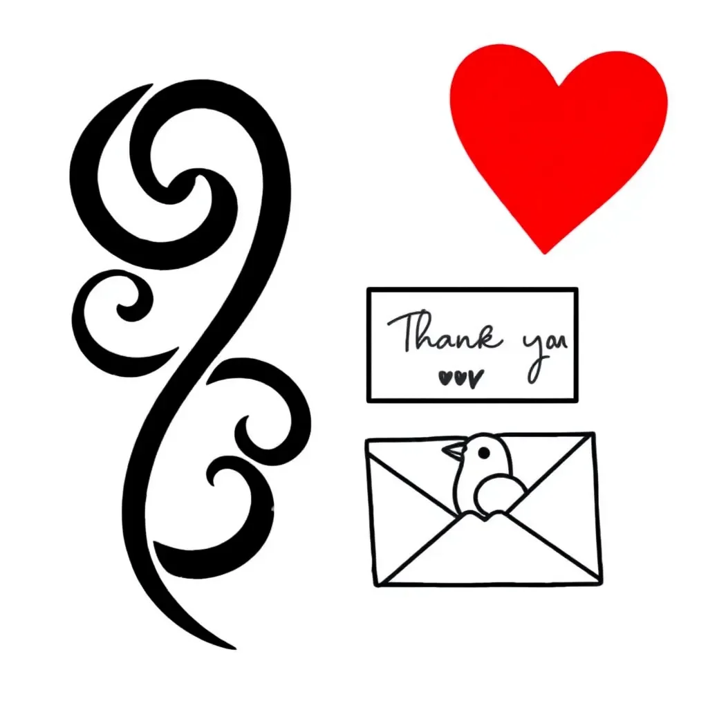 Thank you letter and gratitude symbols