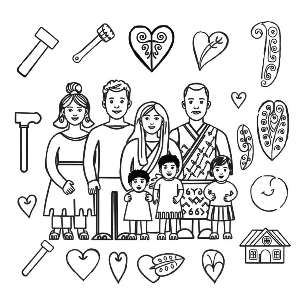 Diverse families illustration