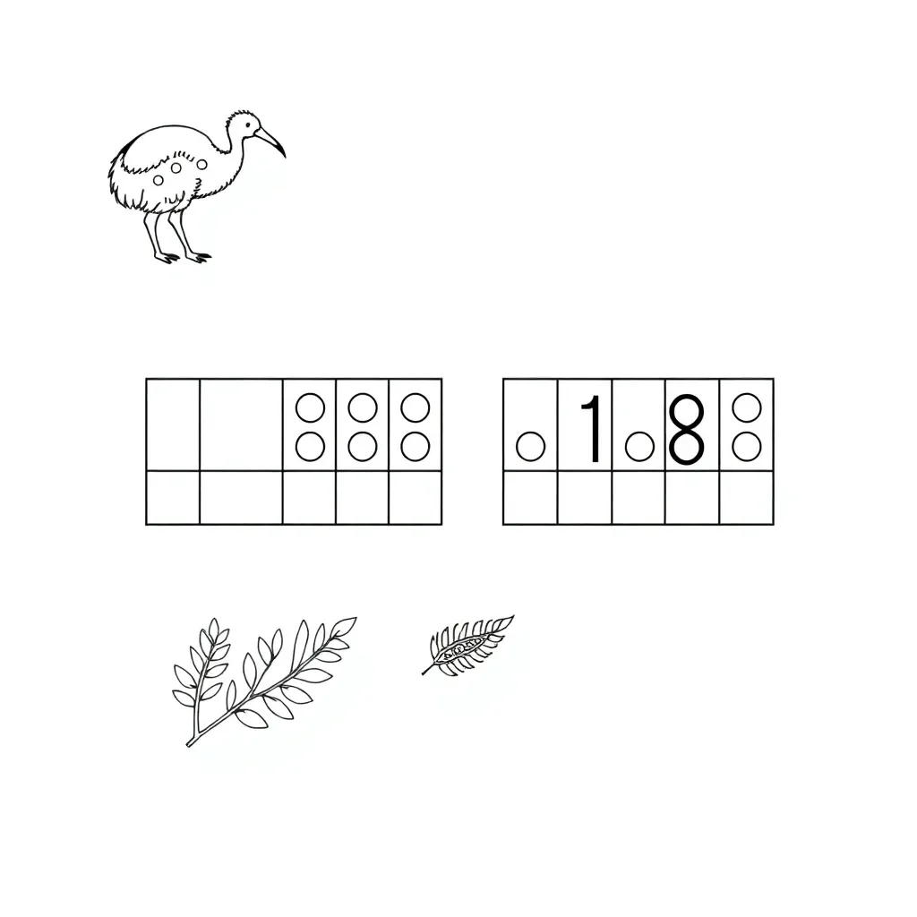 Tens frames with dots illustration