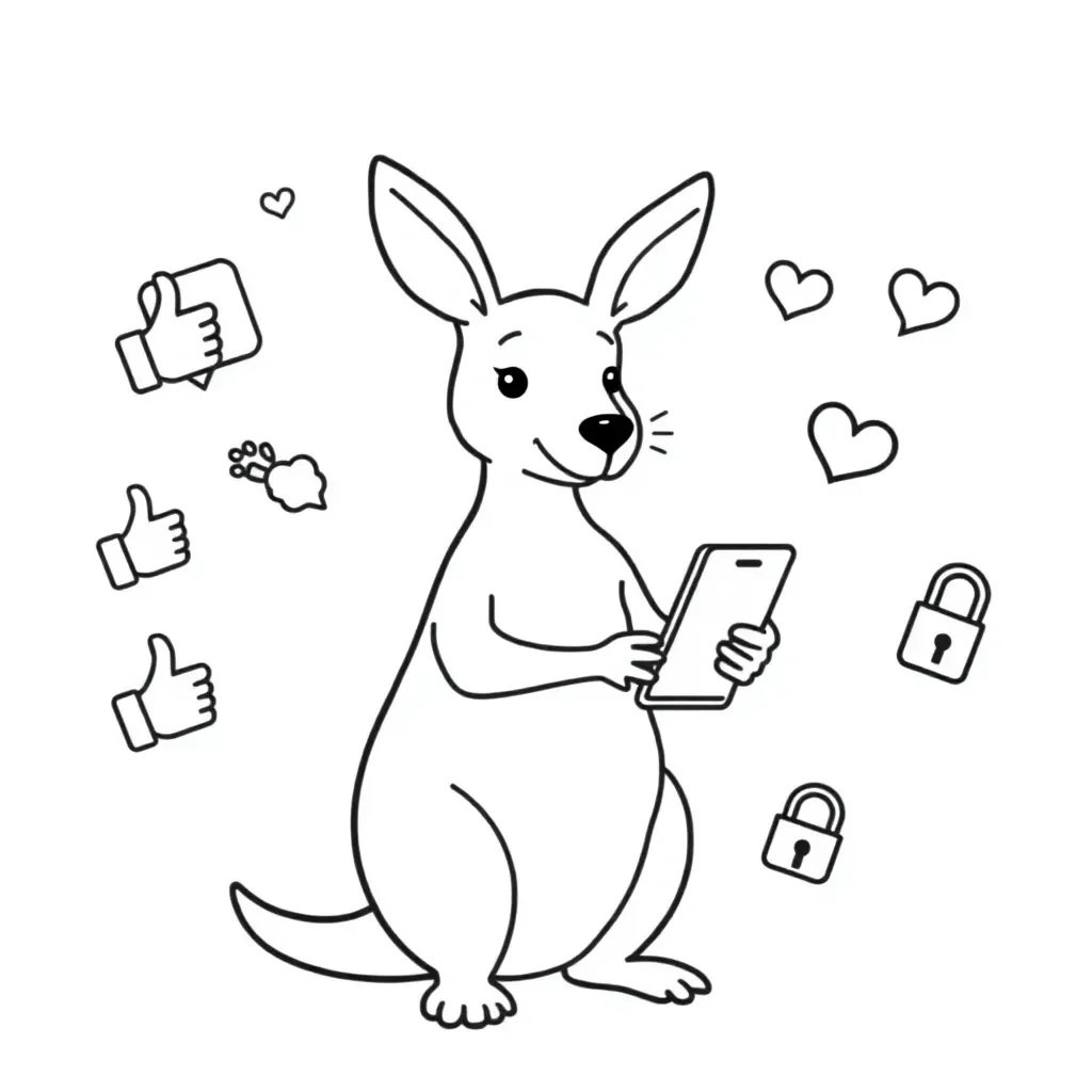 Social media icons and debate symbols