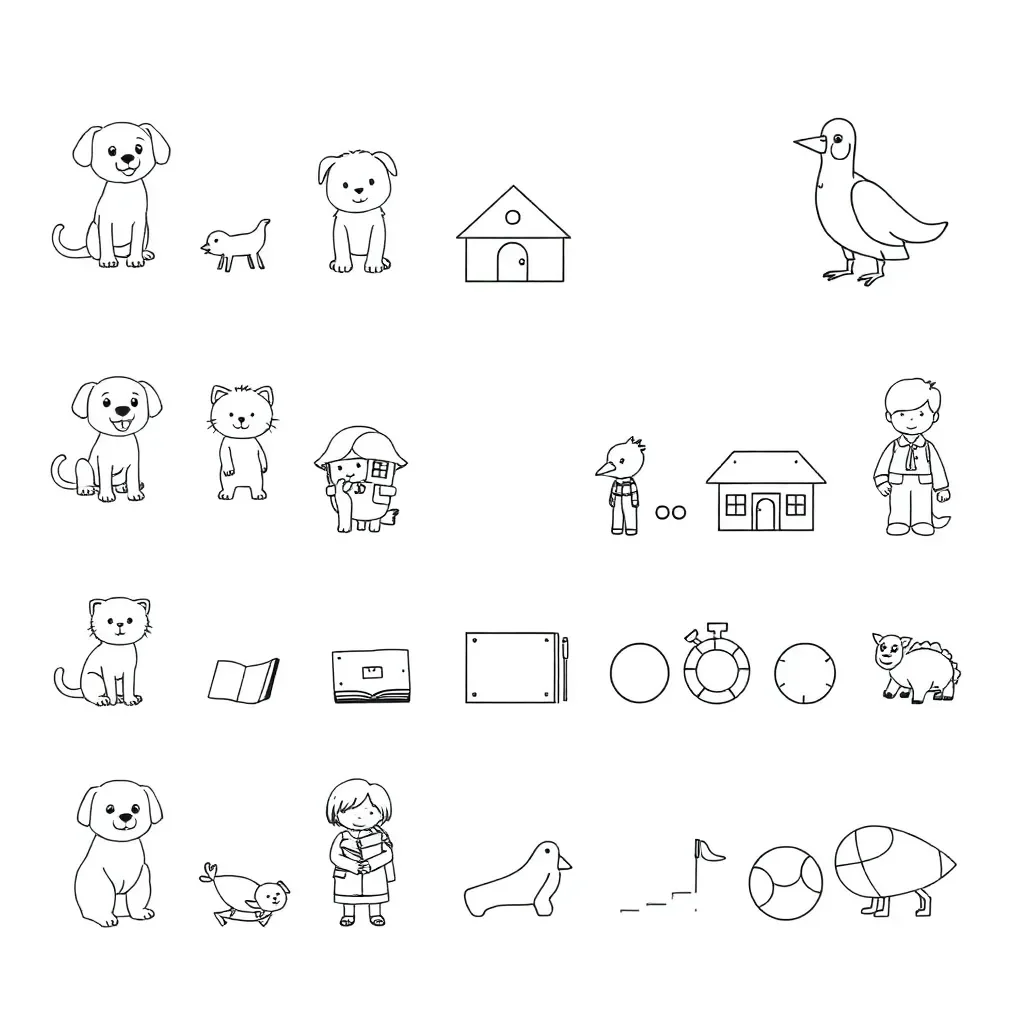 Various nouns illustration