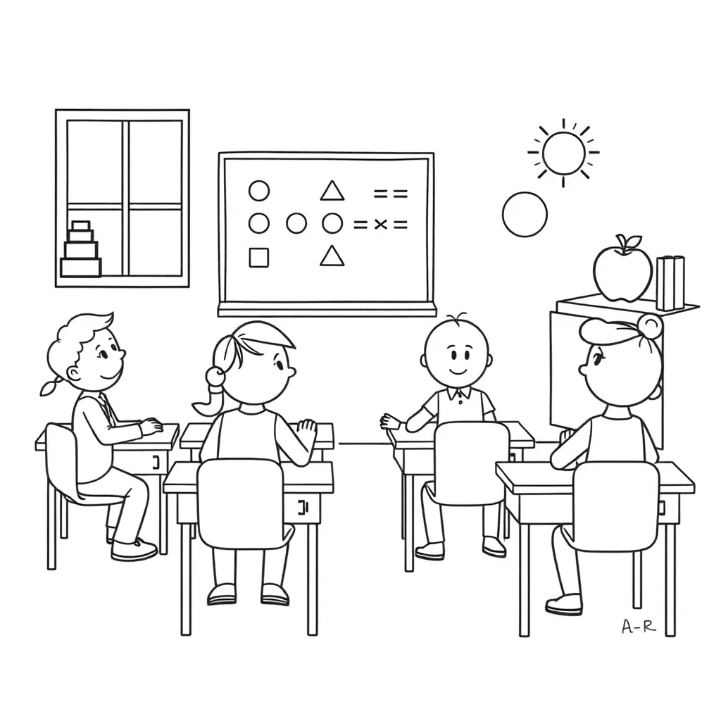 Children using bar models for math