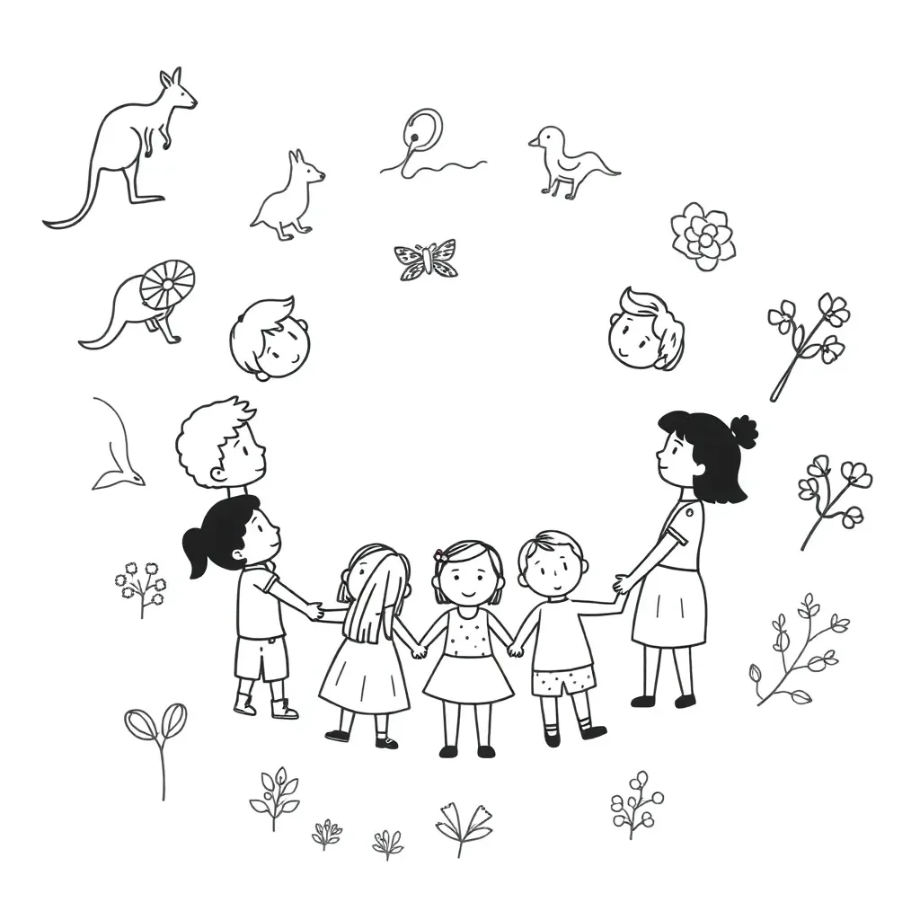 Harmony Week celebration with diverse children