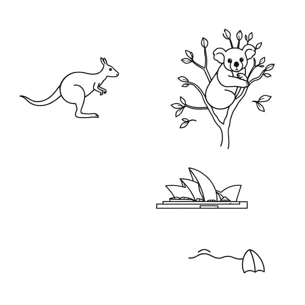 Australian historical timeline illustration