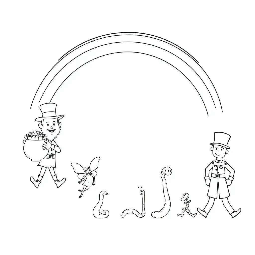 St. Patrick's Day shamrock and leprechaun illustration