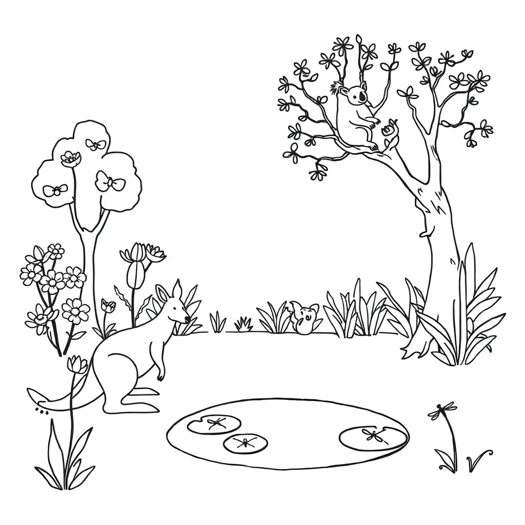 Garden with colorful flowers and plants