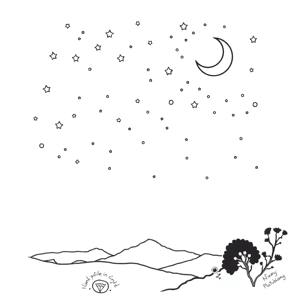 Night sky with stars and constellations
