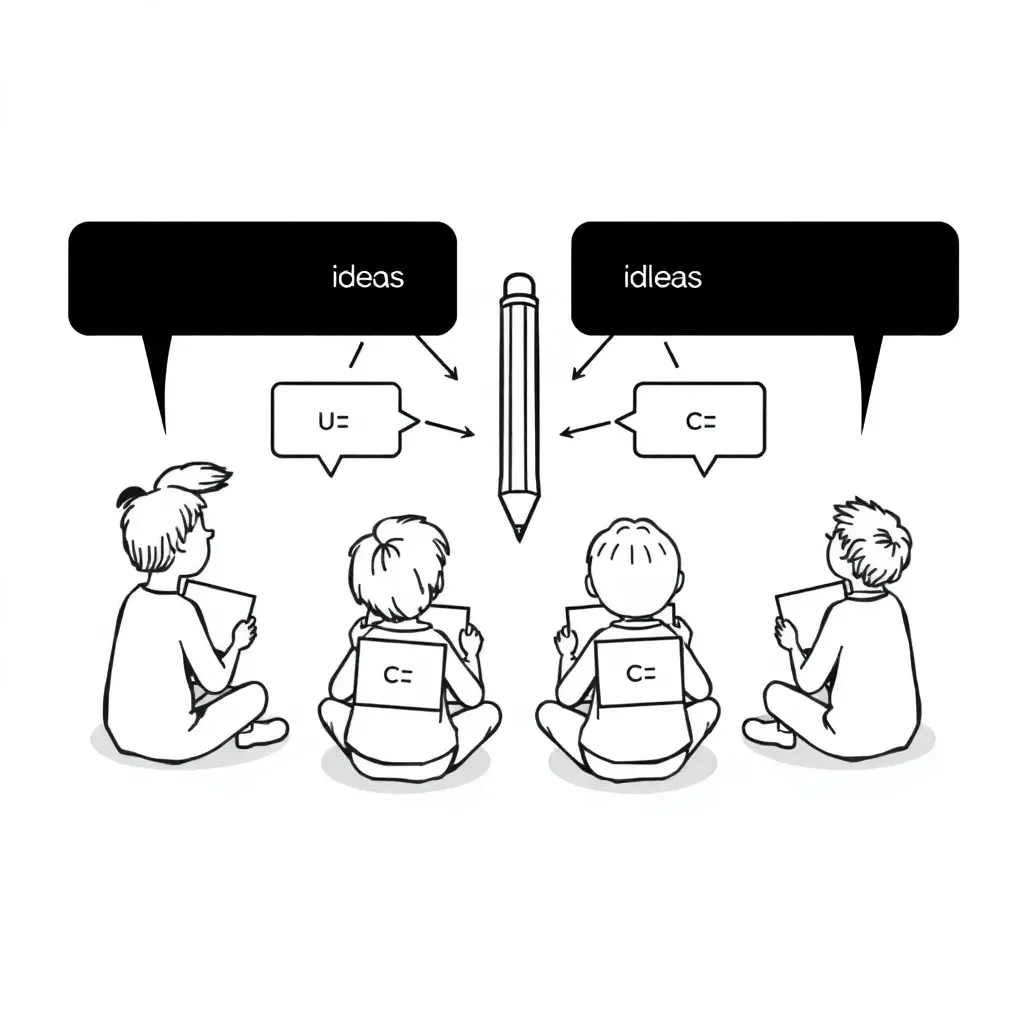 Students working together on grammar