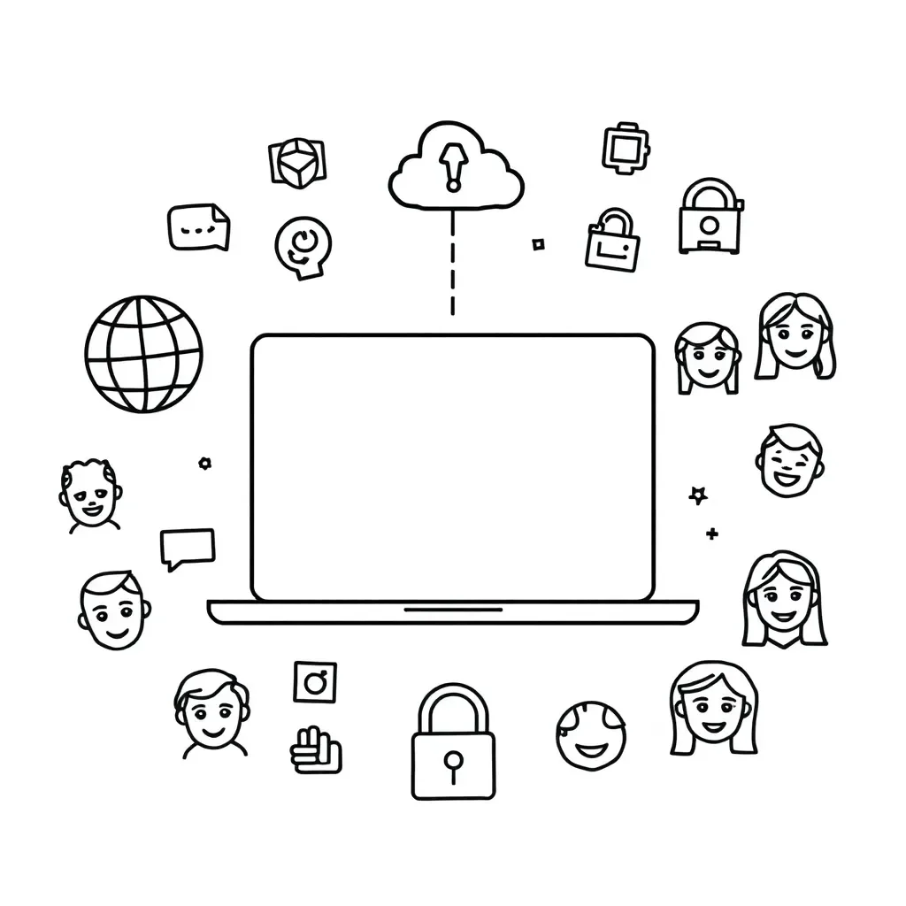 Digital footprint illustration