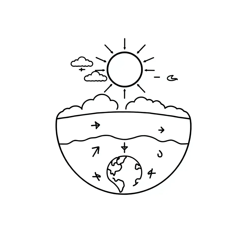 Earth's atmosphere layers illustration
