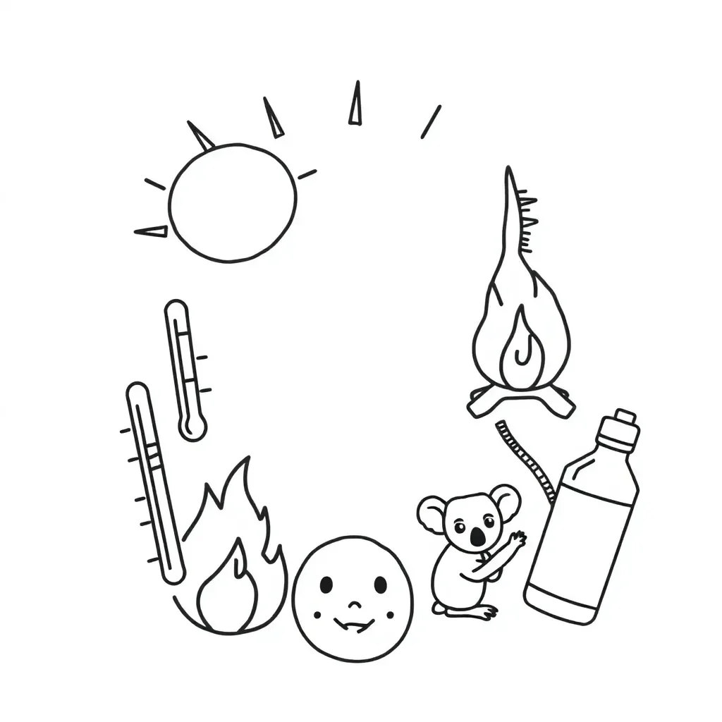 Thermometer and storm cloud illustration