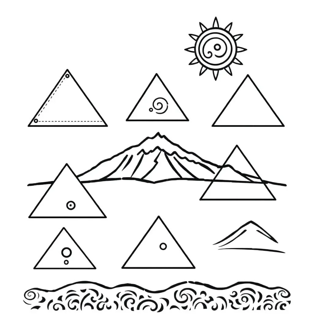 Triangle with sides and angles marked