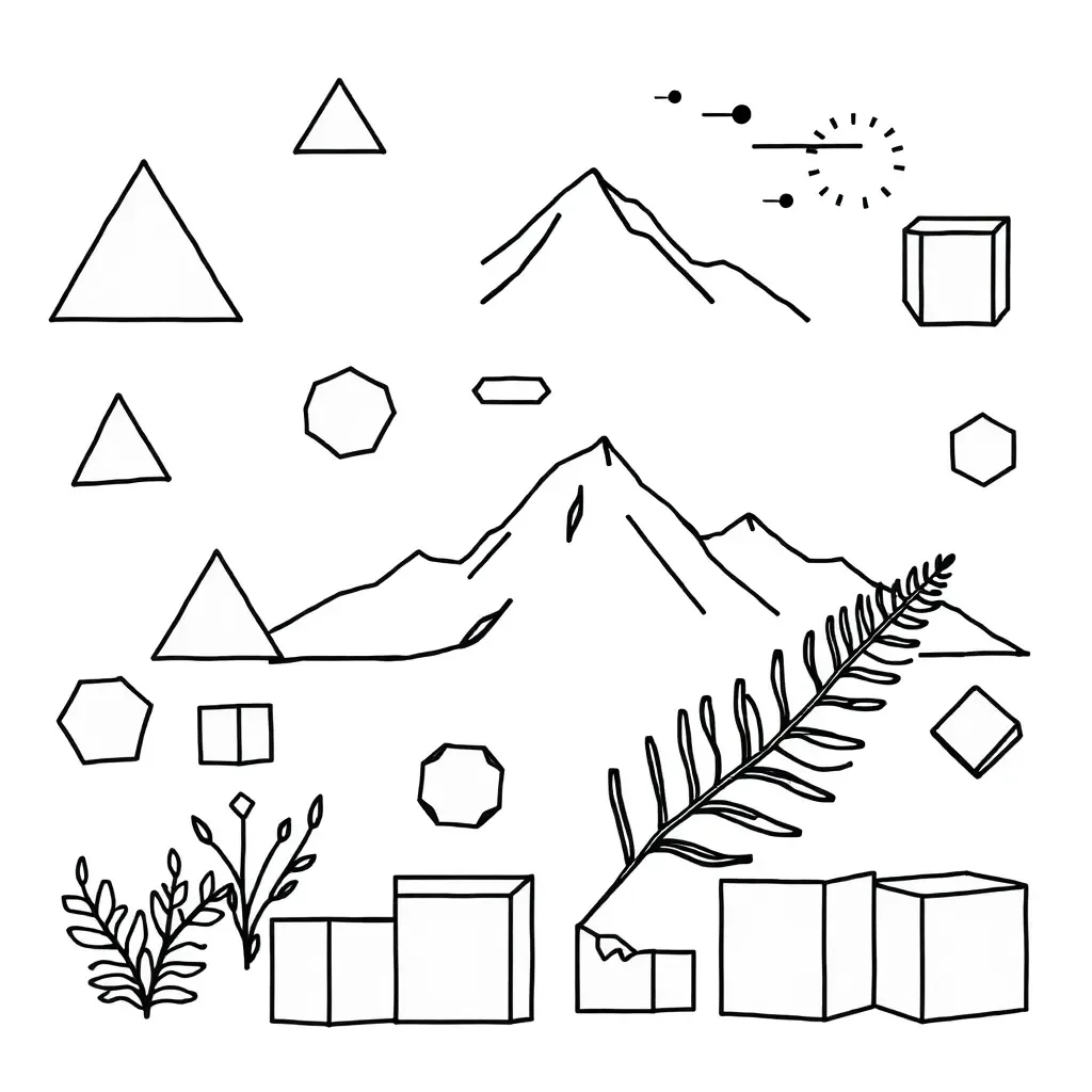 Various polygons and prisms illustration