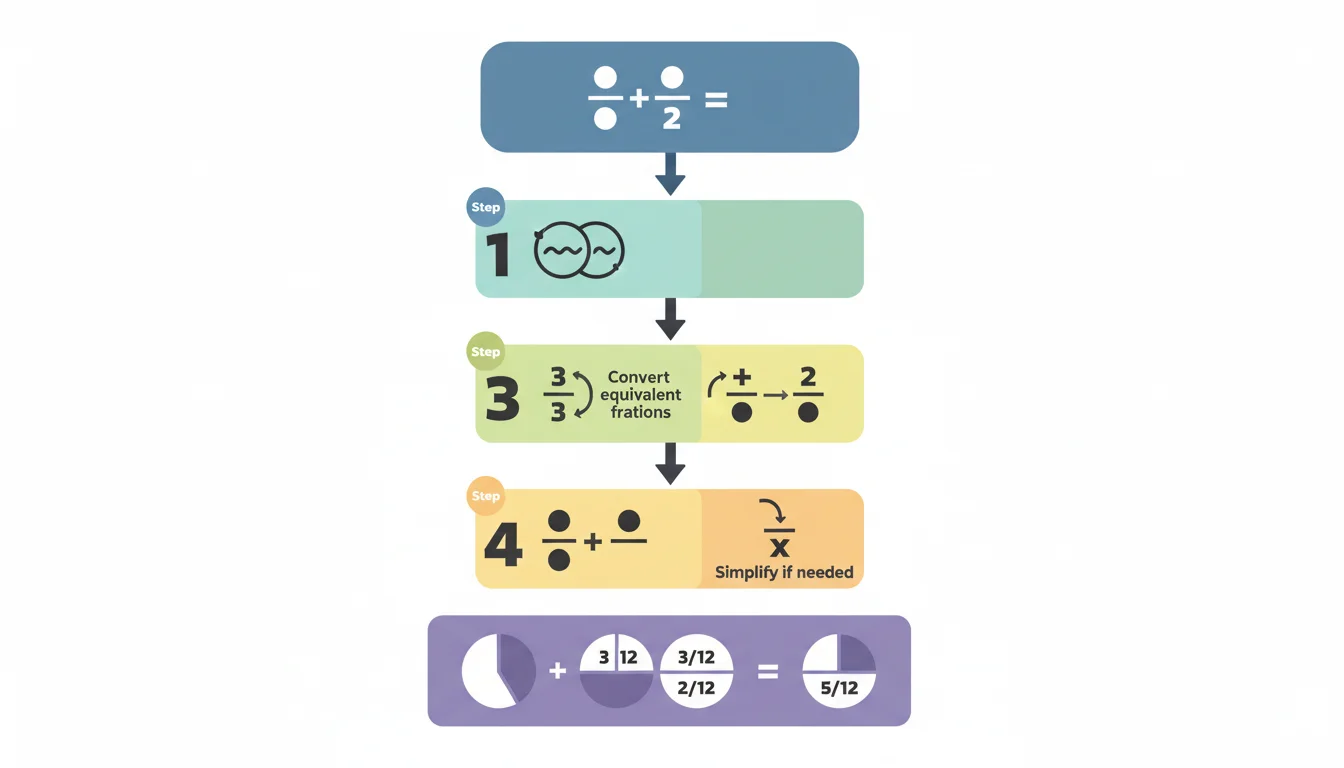 Step-by-Step Process for Different Denominators