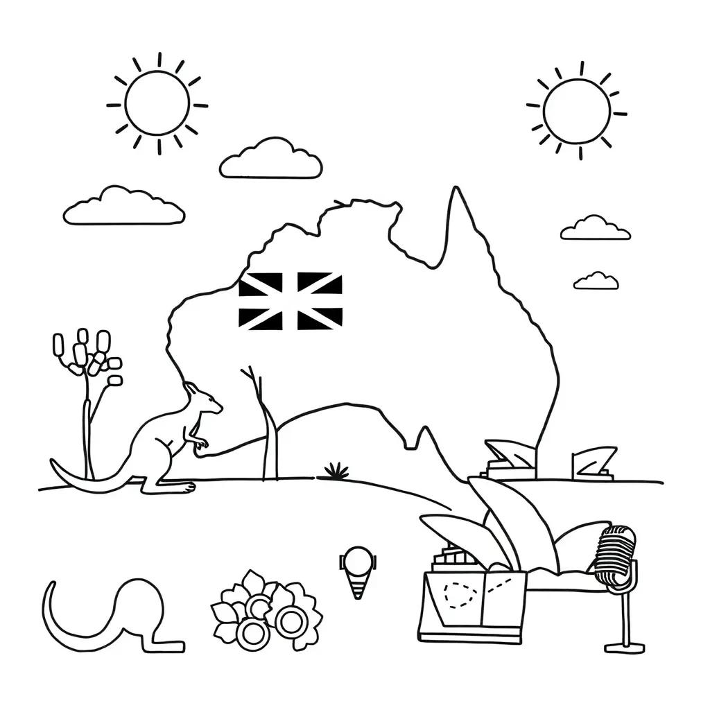 Australian flag and speech bubble illustration