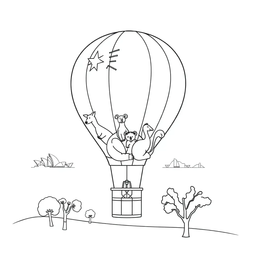 Hot air balloon illustration