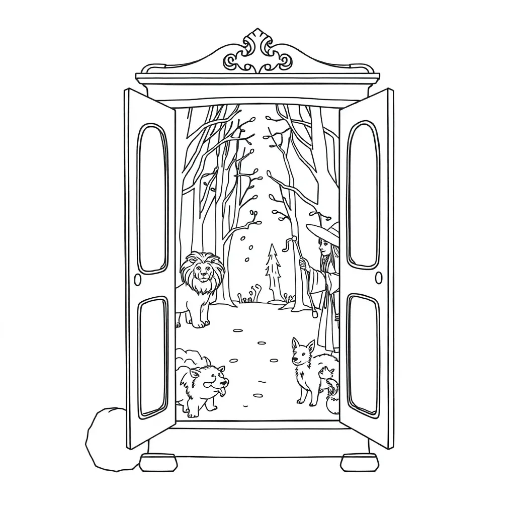 Wardrobe and lamppost from Narnia