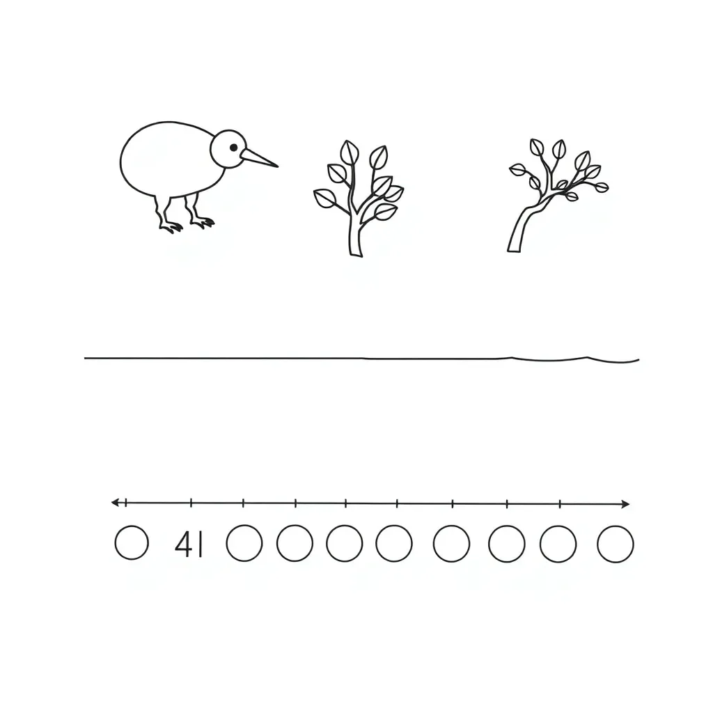Number line and counters illustration