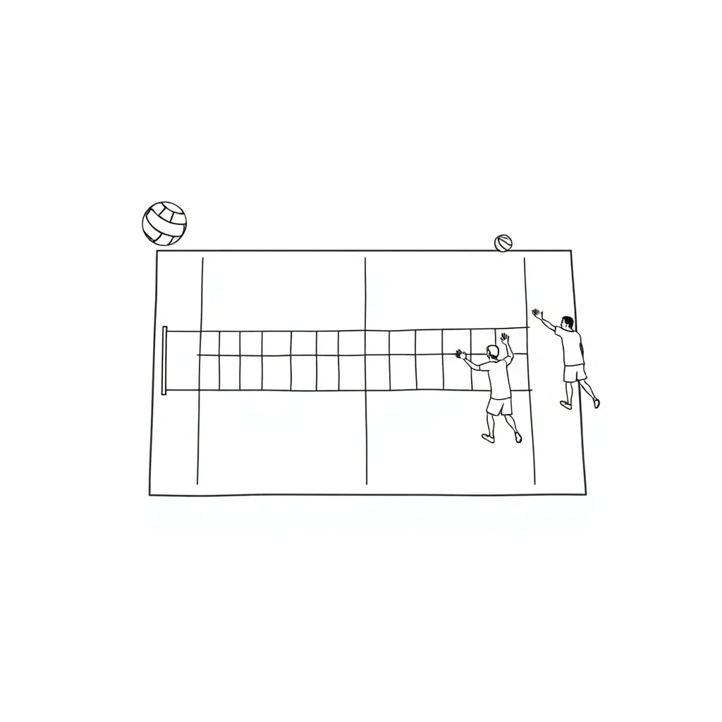Volleyball players in action