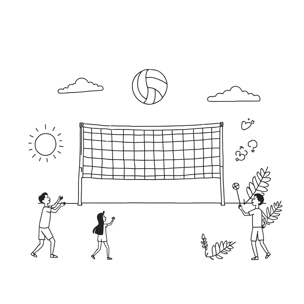 Volleyball player spiking