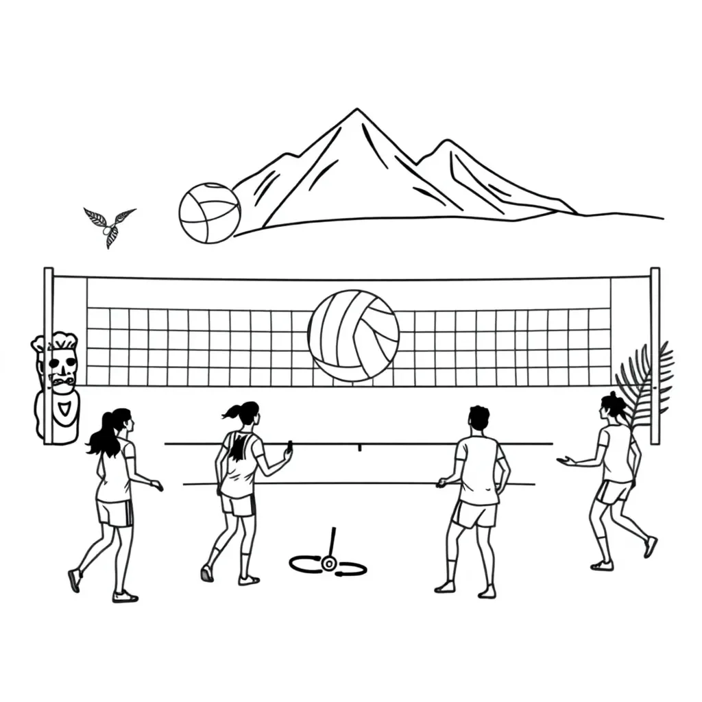 Volleyball player serving