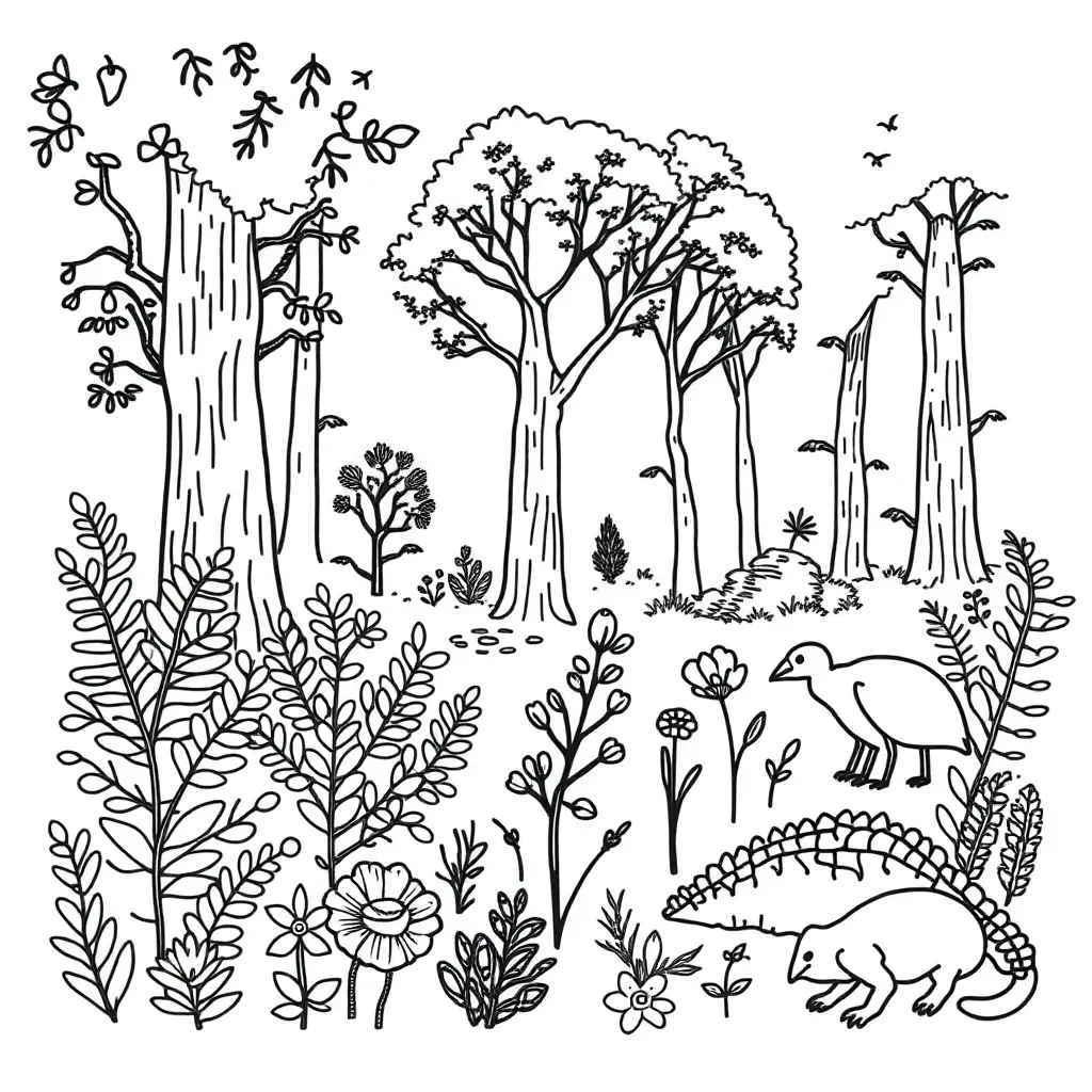 Ecology illustration showing food web