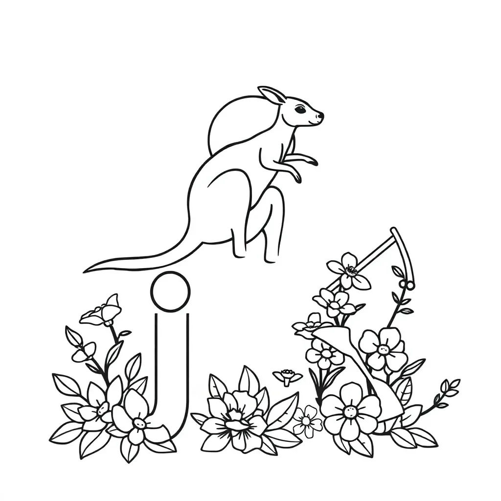 Letter J handwriting practice illustration