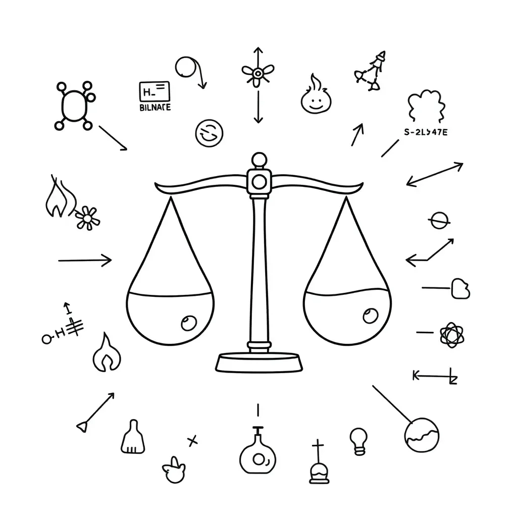 Chemical equation balance scale