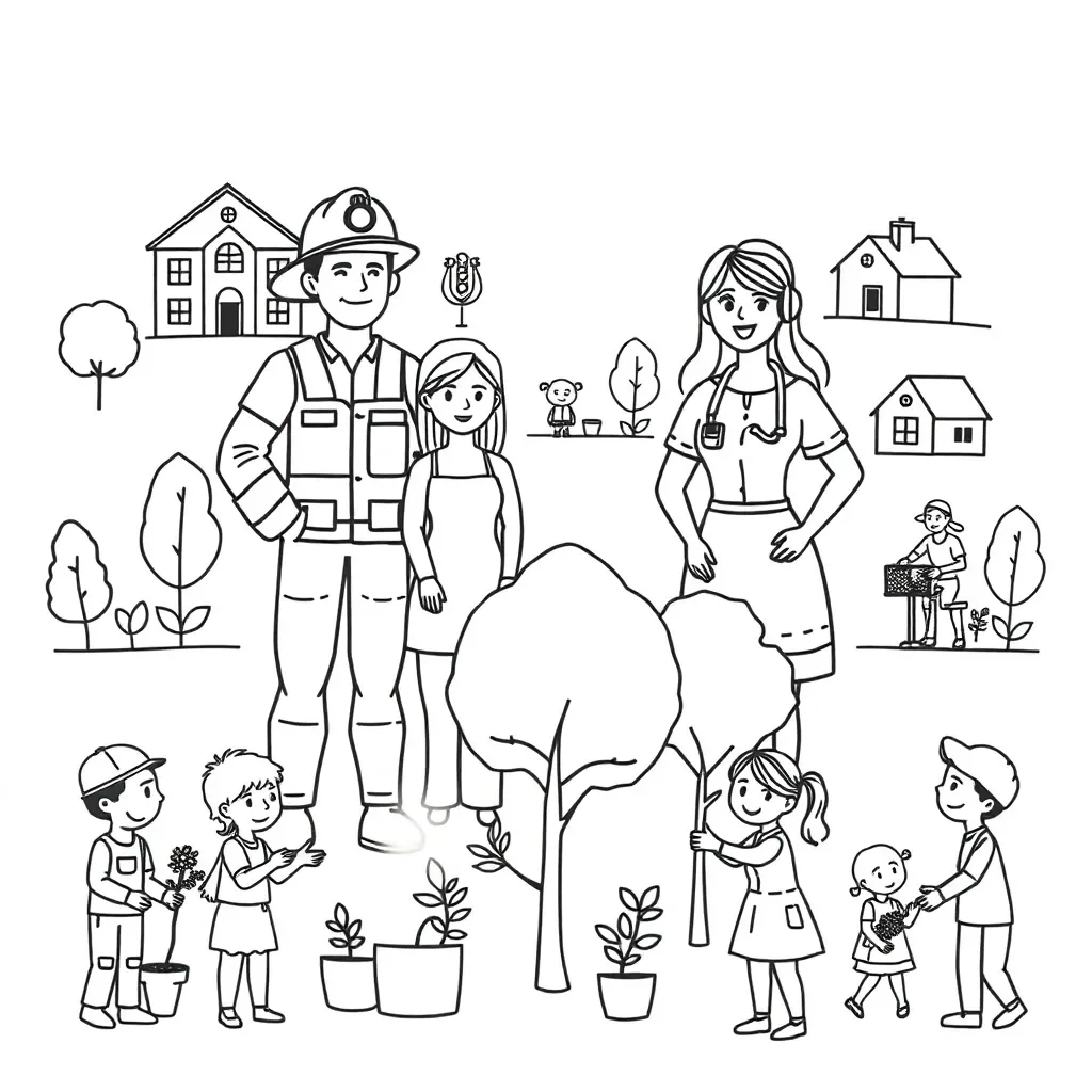 Community helpers illustration