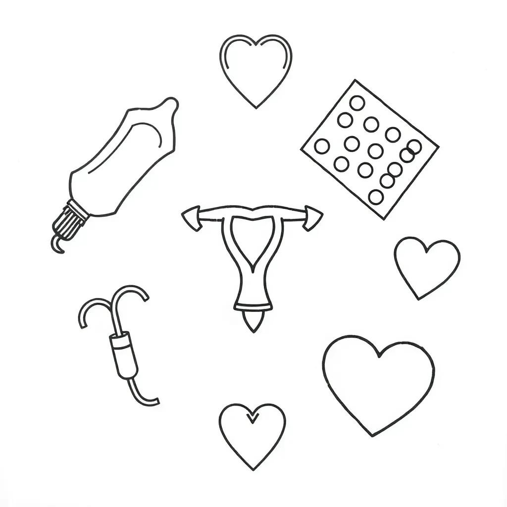 Contraception education illustration