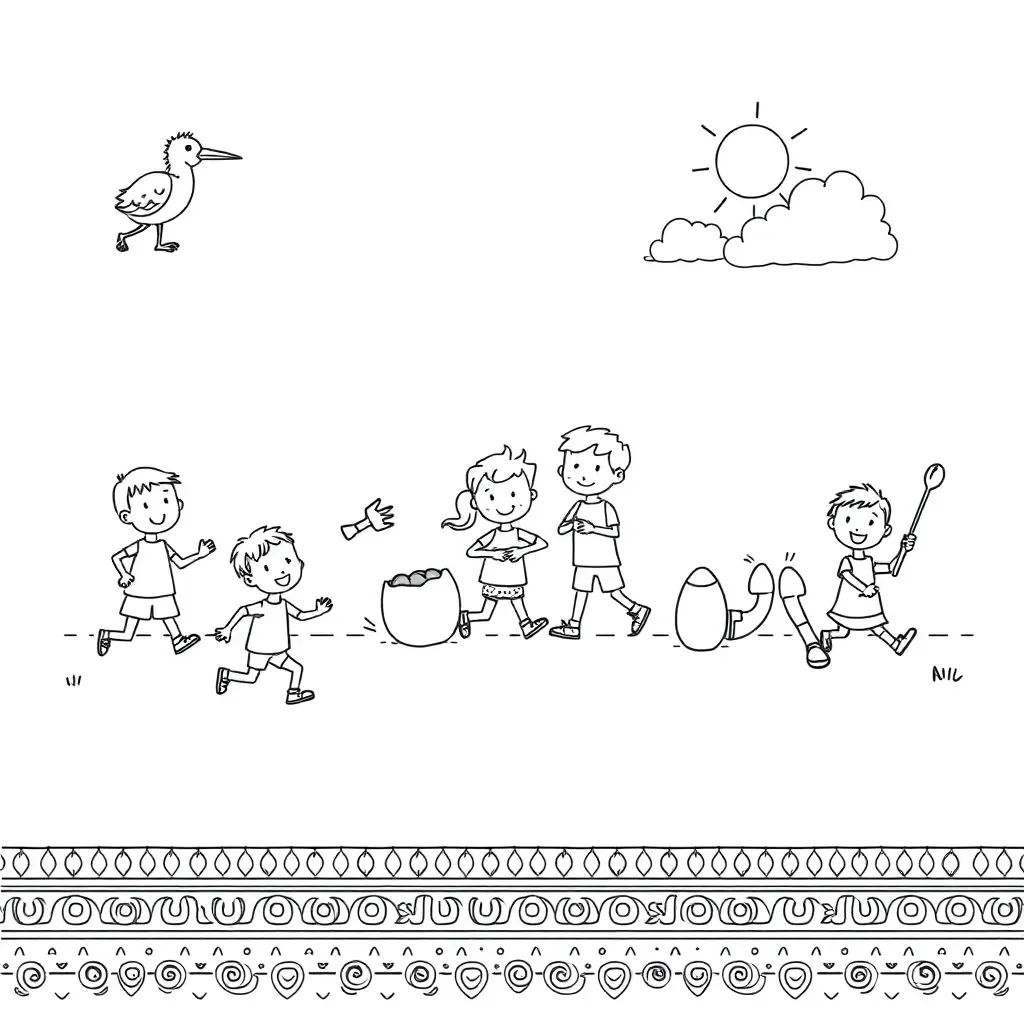 Children playing silly sports