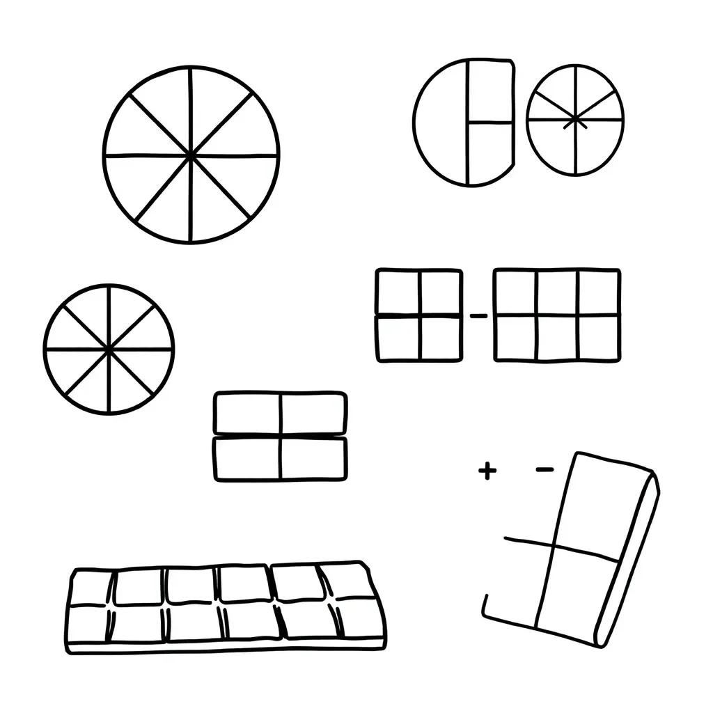 Fraction operations illustration