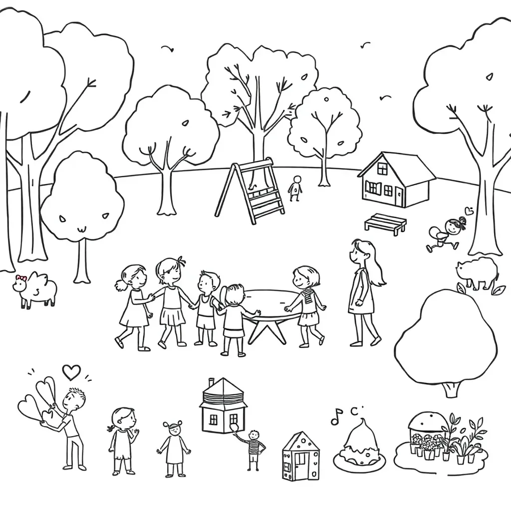 Children telling stories in a circle