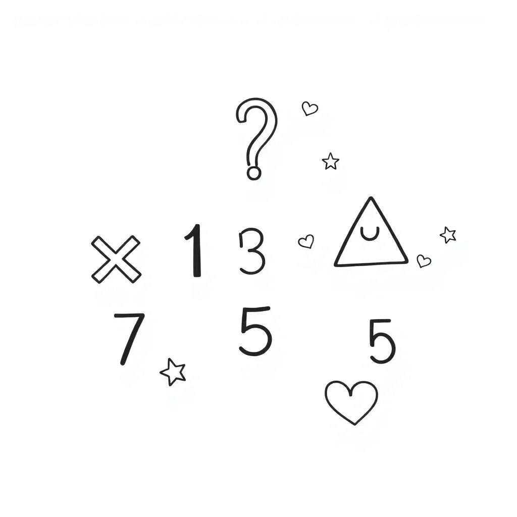 Fun math symbols with smiling faces
