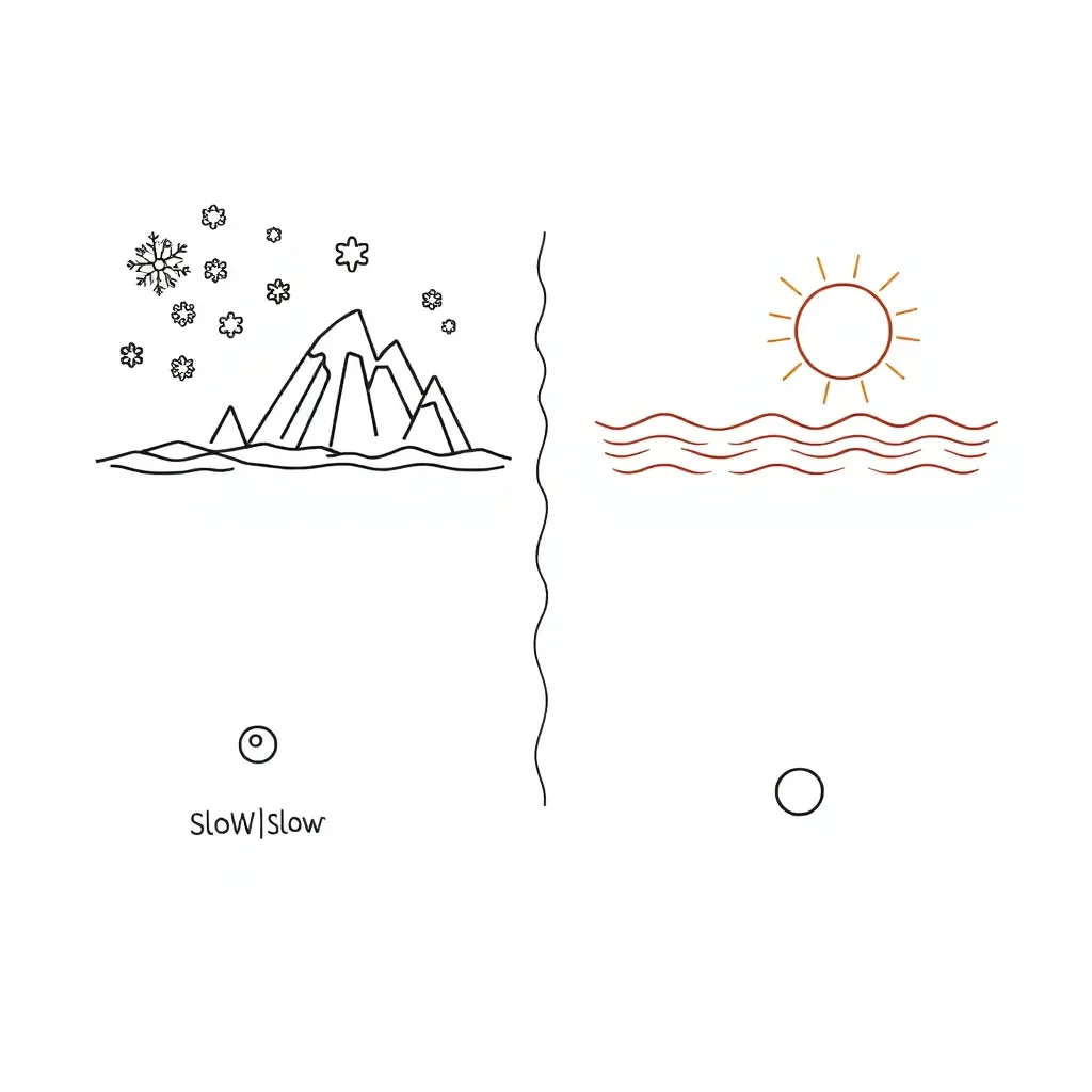 Molecules moving at different temperatures