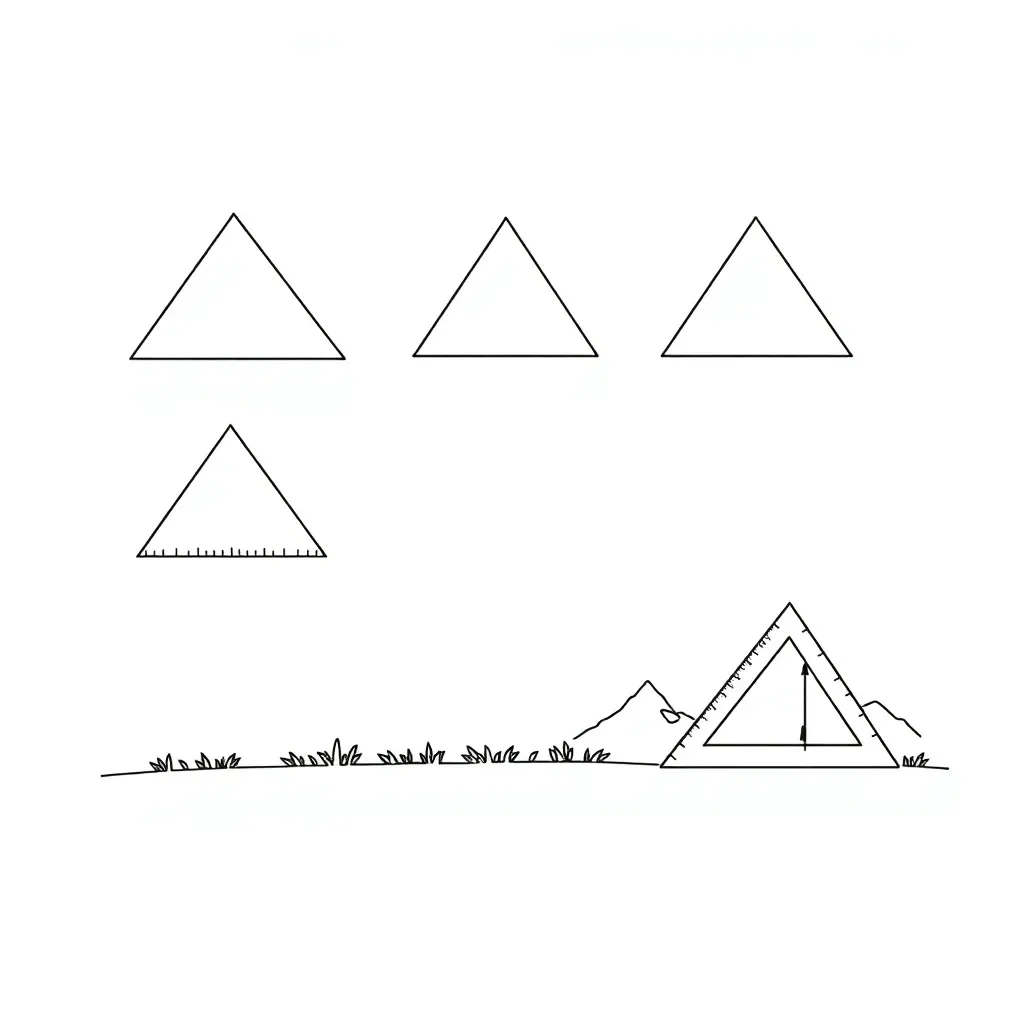 Triangle with base and height labeled