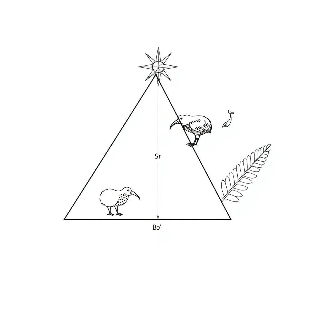 Right-angled triangle with trigonometric ratios