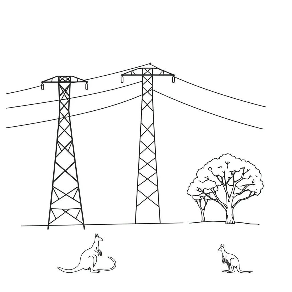Tesla coil and electrical transmission illustration
