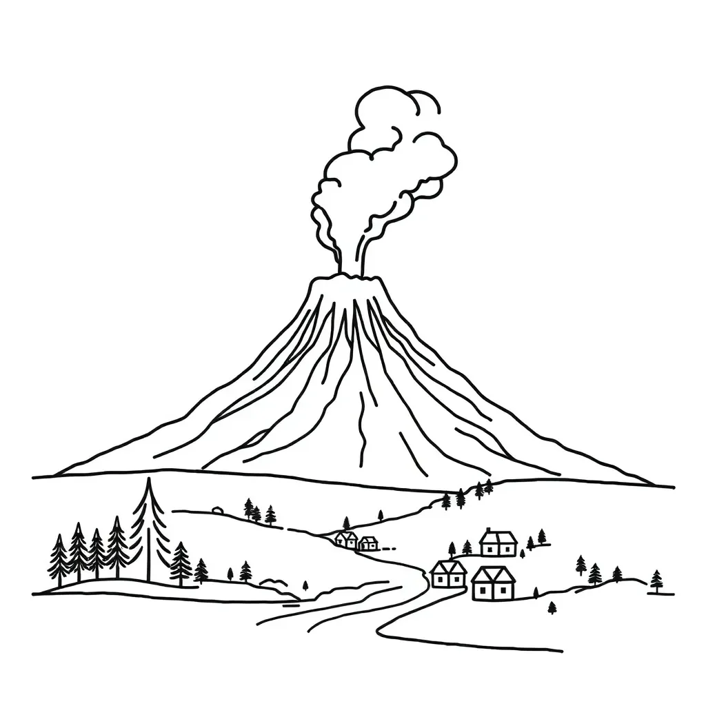 Mount Vesuvius erupting with ash and lava
