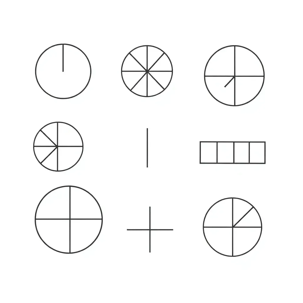 Fraction models illustration