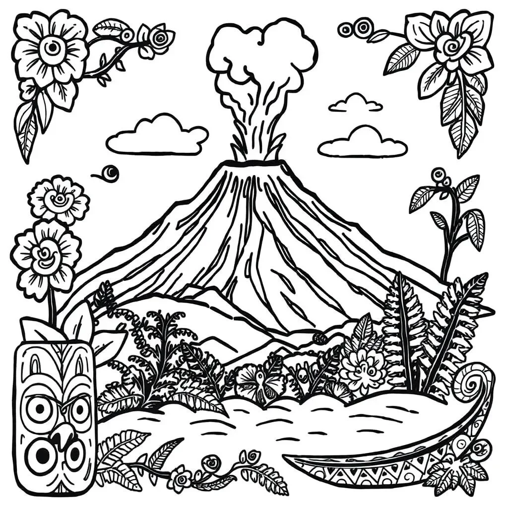 Mt Tarawera eruption illustration
