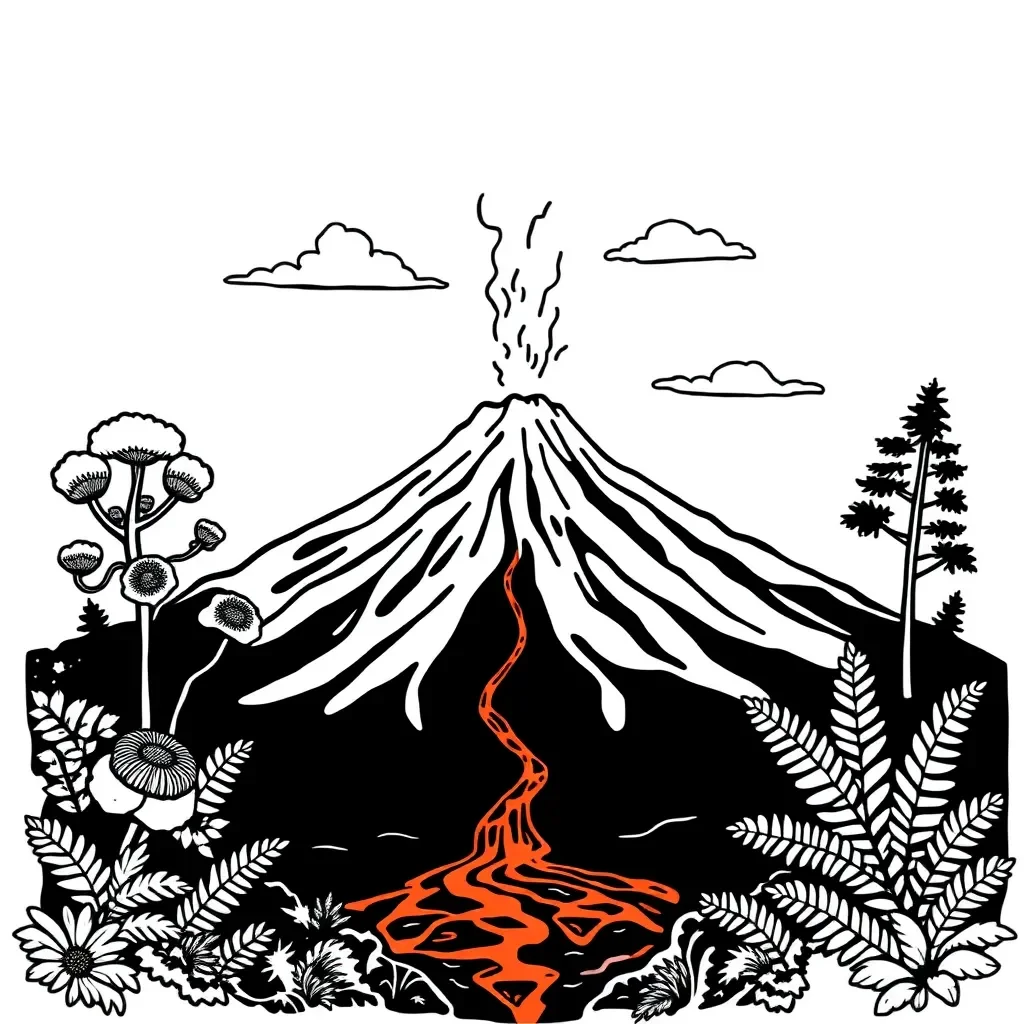 Mt Tarawera eruption illustration